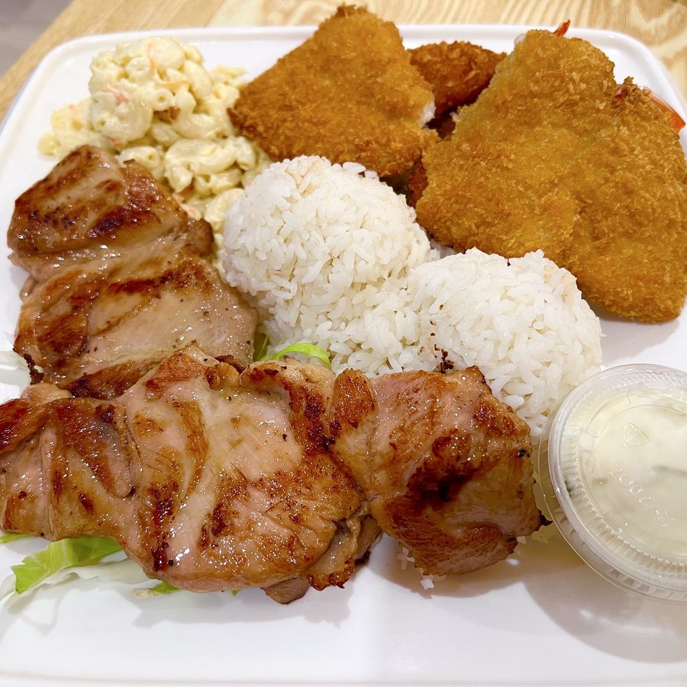 Oh My Grill - Aiea - Seafood Combo with BBQ Chicken - Burgers Near Me - Aiea, Hawaii Oh My Grill - Aiea - Seafood Combo with BBQ Chicken - Burgers Near Me - Aiea, Hawaii