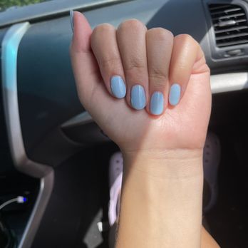 Pinky's Deluxe Lounge - Milky Blue Gel Manicure - Nail Salons Near Me - Egg Harbor Township, New Jersey Pinky's Deluxe Lounge - Milky Blue Gel Manicure - Nail Salons Near Me - Egg Harbor Township, New Jersey