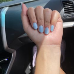 Pinky's Deluxe Lounge - Milky Blue Gel Manicure