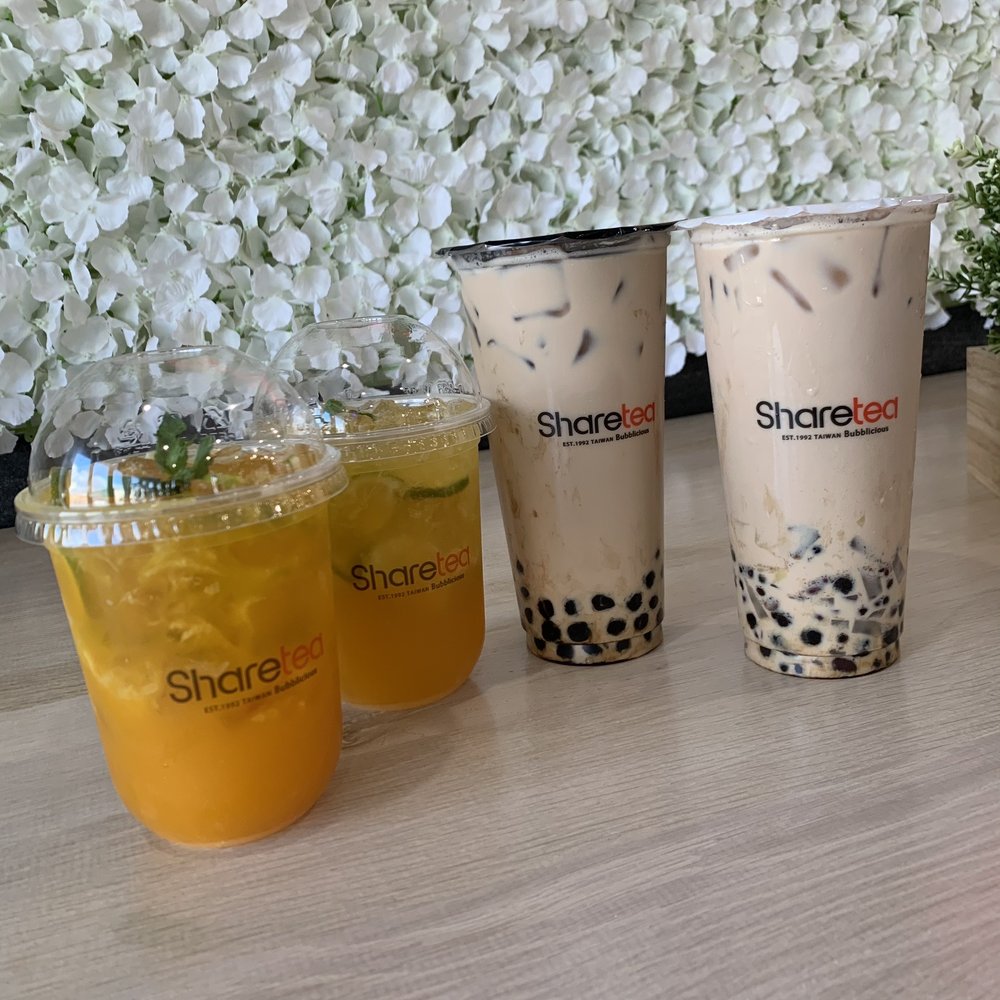 Sharetea - three cups of bubble tea on a table - Coffee & Tea Near Me - Philadelphia, Pennsylvania Sharetea - three cups of bubble tea on a table - Coffee & Tea Near Me - Philadelphia, Pennsylvania