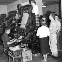 Selkirk Press - Linotype machine in the 1950s.
