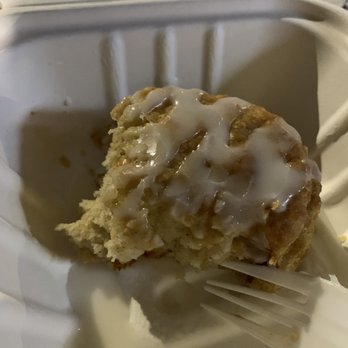 Maple Street Biscuit Company - Partially eaten (sorry I couldn't wait) cinnamon biscuit - Breakfast & Brunch Near Me - Kennesaw, Georgia
