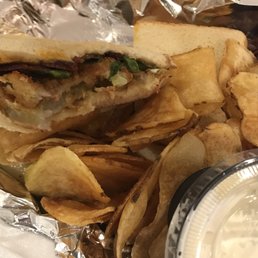 Spicy BLT w fried green tomatoes! House made chips!!