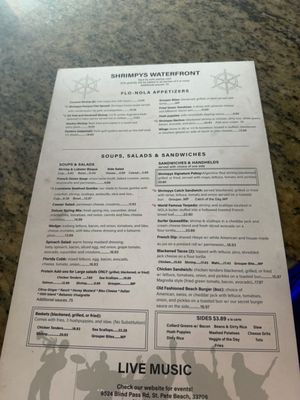 Menu photo 1 Shrimpys Blues Bistro St Pete Beach, FL