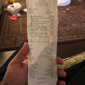 Filli Cafe - Final reciept - Cafes Near Me - Sugar Land, Texas