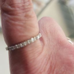 Photo of a ring set with diamonds from one of my Mom's rings. Wear it every day. Photo of a ring set with diamonds from one of my Mom's rings. Wear it every day.