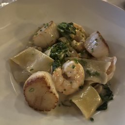 Seafood papardelle with scallop added Seafood papardelle with scallop added