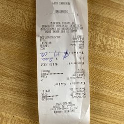 Oriental Garden Chinese Restaurant - Receipt