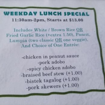 CARiN de RiA - Lunch special - Filipino Near Me - Encinitas, California CARiN de RiA - Lunch special - Filipino Near Me - Encinitas, California