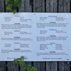 Mrs B’s Home Cooking - Menu as of 04/09/2025