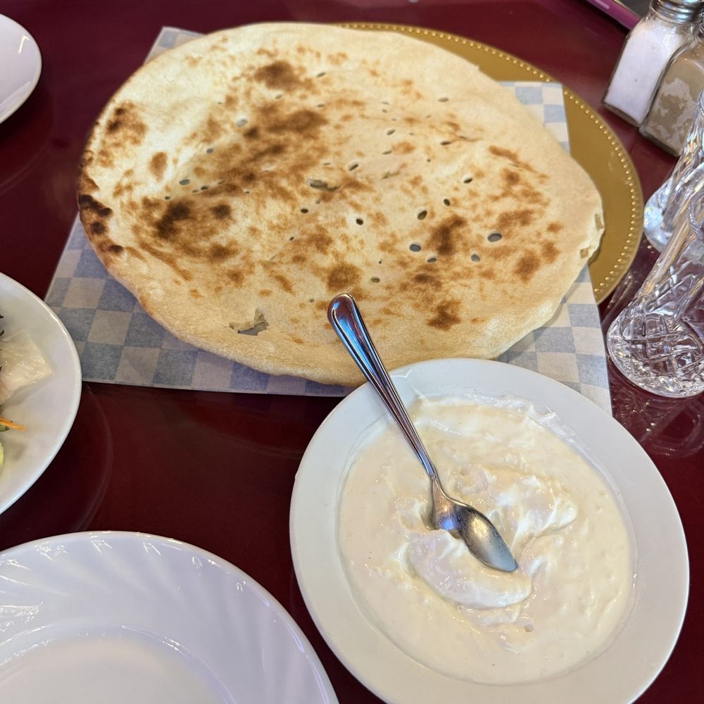 Hafez Cafe - Taftoon bread and shallot yogurt - Persian/Iranian Near Me - Laguna Hills, California