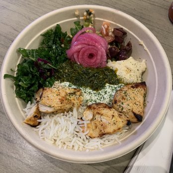 Luna Grill Irvine Spectrum Center - Chicken Santorini Bowl - Mediterranean Near Me - Irvine, California Luna Grill Irvine Spectrum Center - Chicken Santorini Bowl - Mediterranean Near Me - Irvine, California