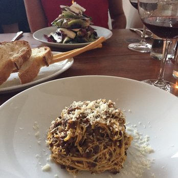 Cascina Spinasse - Tajarin, breadsticks, and salad. - Italian Near Me - Seattle, Washington