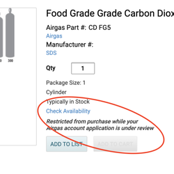 Airgas Store - sorry, after the multi-page account creation process, we still can't tell you the price