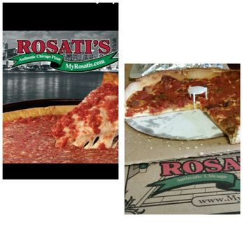 Rosati's Pizza - Pizza on left is from their fb page. Pizza on the right is what we got. Very disappointing - Pizza Near Me - Hobart, Indiana