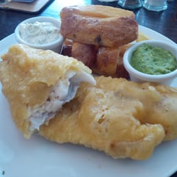 Fish & chips with minted mushy peas Fish & chips with minted mushy peas