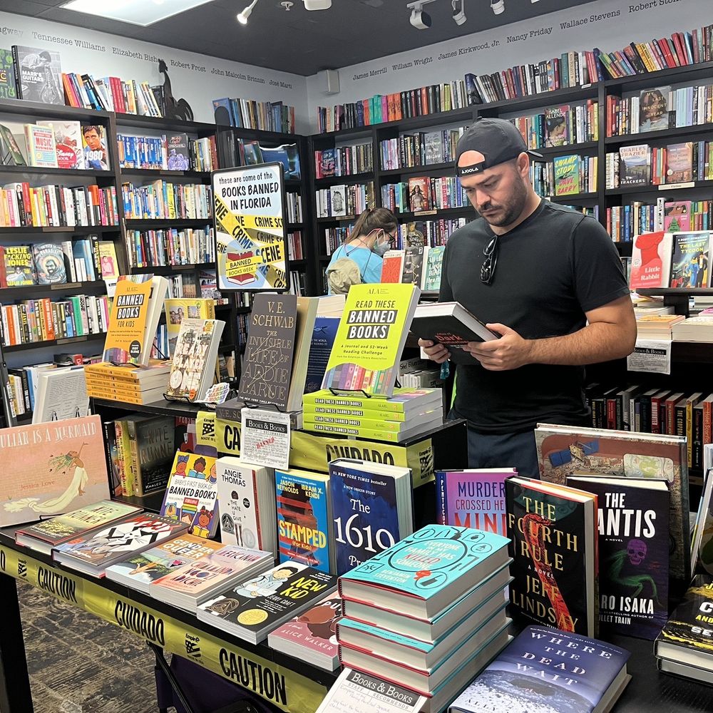 Banned books section Banned books section