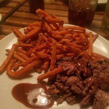 Smoke Shack - Brisket with the house sauce and sweet potato fries - Barbeque Near Me - Milwaukee, Wisconsin Smoke Shack - Brisket with the house sauce and sweet potato fries - Barbeque Near Me - Milwaukee, Wisconsin