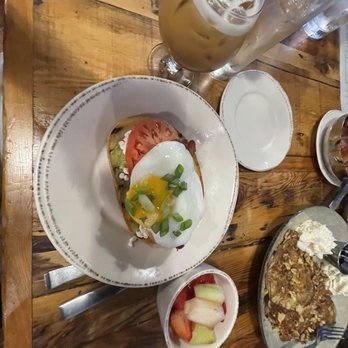 The Delft Bistro - Avocado toast, fruit cup and nitro vanilla iced latte. - New American Near Me - Marquette, Michigan The Delft Bistro - Avocado toast, fruit cup and nitro vanilla iced latte. - New American Near Me - Marquette, Michigan