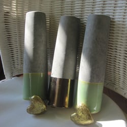 East Hampton Living - love my new vases made of burnt cement :o)