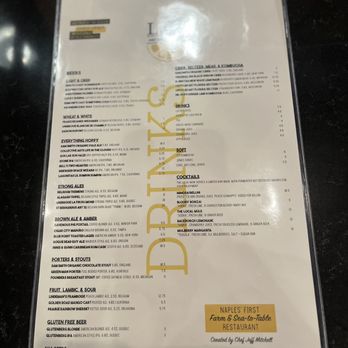 The Local Restaurant - Drink menu - Seafood Near Me - Naples, Florida