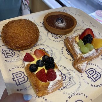 Paris Baguette - Crab croquet, raspberry Nutella tartlet and 2 fruit creamy pastries - Bakeries Near Me - Hilton Head, South Carolina Paris Baguette - Crab croquet, raspberry Nutella tartlet and 2 fruit creamy pastries - Bakeries Near Me - Hilton Head, South Carolina