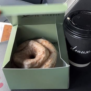 Deaux - Old Fashion donut and a Latte with almond milk. - Donuts Near Me - Redlands, California