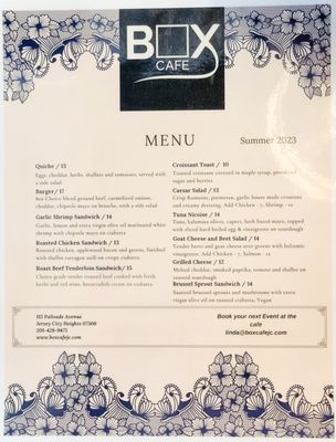 Menu photo 1 Box Cafe Jersey City, NJ Menu photo 1 Box Cafe Jersey City, NJ