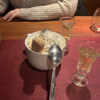 Viggiano’s On Sunset - Tiramisu with homemade limoncello shots - Italian Near Me - West Cape May, New Jersey Viggiano’s On Sunset - Tiramisu with homemade limoncello shots - Italian Near Me - West Cape May, New Jersey