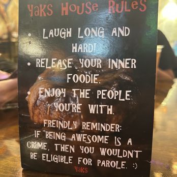 Yak's on the 5 - Follow the house rules! - Burgers Near Me - Dunsmuir, California Yak's on the 5 - Follow the house rules! - Burgers Near Me - Dunsmuir, California