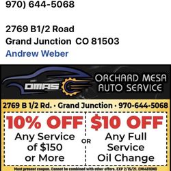 Orchard Mesa Auto Service - 10% coupon on your next auto service.
