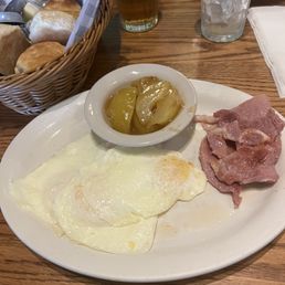 Eggs, ham, and fried apples Eggs, ham, and fried apples