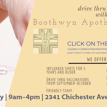 Boothwyn Apothecary - Boothwyn Apothecary Drive thru Vaccines! Be sure to copy the link and make an appointment today and get vaccinated without leaving your car! - Medical Supplies Near Me - Boothwyn, Pennsylvania Boothwyn Apothecary - Boothwyn Apothecary Drive thru Vaccines! Be sure to copy the link and make an appointment today and get vaccinated without leaving your car! - Medical Supplies Near Me - Boothwyn, Pennsylvania