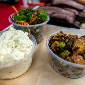 Capelo's Barbecue - kale slaw, brussel spouts, potato salad - Barbeque Near Me - Redwood City, California Capelo's Barbecue - kale slaw, brussel spouts, potato salad - Barbeque Near Me - Redwood City, California