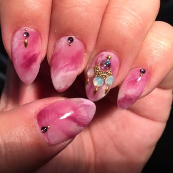 Nail Factory by Anri - Gel nails - amethyst with dream catcher - Nail Salons Near Me - Costa Mesa, California