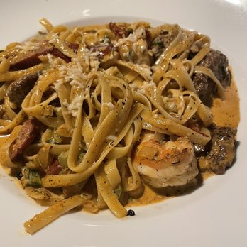 Sac Bar - a plate of pasta with shrimp and mushrooms - American Near Me - Three Forks, Montana Sac Bar - a plate of pasta with shrimp and mushrooms - American Near Me - Three Forks, Montana