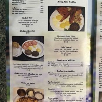 Bluebonnet Cafe - Menu - Breakfast (1 of 2) - Served All Day - Breakfast & Brunch Near Me - Haltom City, Texas