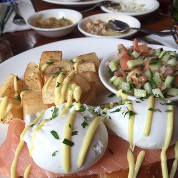 Hummus Kitchen - about to dig in to the " Kitchen Benedict " ..but first let me take a picture. - Middle Eastern Near Me - New York, New York