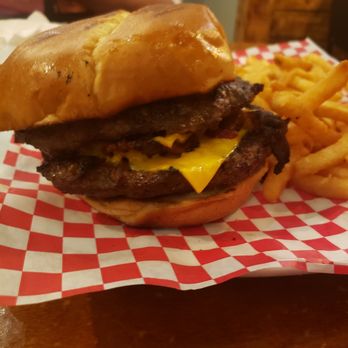 Pier 77 - Bacon double cheeseburger! - Seafood Near Me - Fulton, Texas Pier 77 - Bacon double cheeseburger! - Seafood Near Me - Fulton, Texas