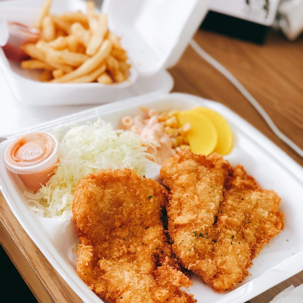 Dae-Ji Cutlet House - Featured: Pork and Fish cutlets, salad, macaroni and fries - Korean Near Me - Burnaby, British Columbia Dae-Ji Cutlet House - Featured: Pork and Fish cutlets, salad, macaroni and fries - Korean Near Me - Burnaby, British Columbia