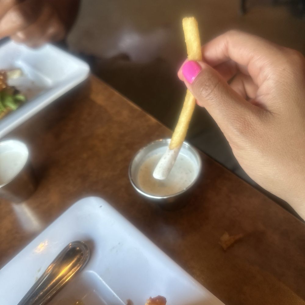 I believe they make their own ranch dressing. It's really tasty and pairs well with the fries and onion rings. (Excuse my dry hands) I believe they make their own ranch dressing. It's really tasty and pairs well with the fries and onion rings. (Excuse my dry hands)