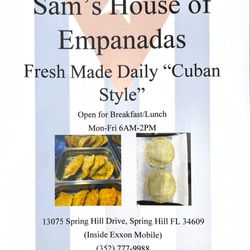 House Of Empanadas - Sam's house of empanada's menu