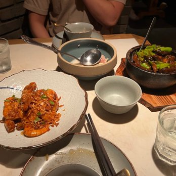 Cheli - On the right is Braised Rice with Boletus Mushroom and green pepper - Shanghainese Near Me - New York, New York