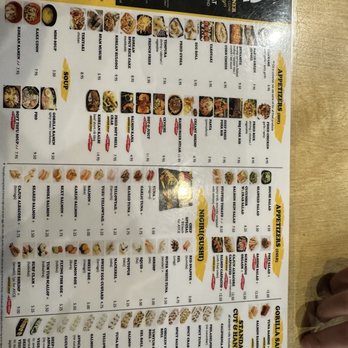 Gorilla Sushi - menu - Sushi Bars Near Me - Las Vegas, Nevada