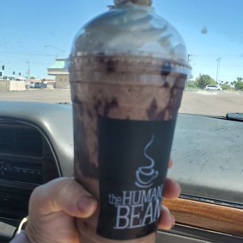 The Human Bean - SF strawberry granita with sf white chocolate and sf dark chocolate - Coffee & Tea Near Me - Mesa, Arizona