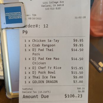 Bangkok Garden - Lunch for four adults, 2 toddlers. Not bad! Sat 2022-08-20 - Thai Near Me - Oakland, California Bangkok Garden - Lunch for four adults, 2 toddlers. Not bad! Sat 2022-08-20 - Thai Near Me - Oakland, California