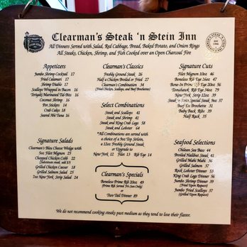 Clearman's Steak 'N Stein - Regular Menu Prices (September 2020). - Steakhouses Near Me - Pico Rivera, California Clearman's Steak 'N Stein - Regular Menu Prices (September 2020). - Steakhouses Near Me - Pico Rivera, California