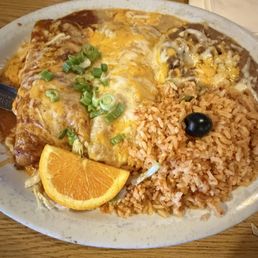 2 Beef Enchiladas and 2 Eggs