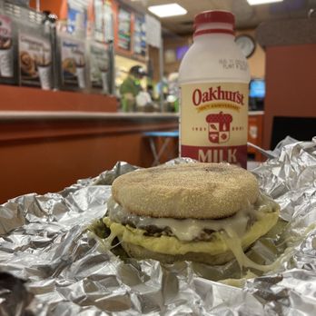 Doughboy Donuts & Deli - Sausage, egg & cheese breakfast sandwich on English muffin. - Donuts Near Me - Boston, Massachusetts
