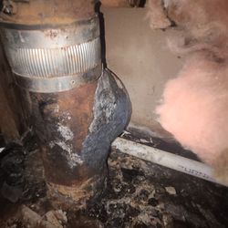 JL Services - When the sewer pipe is hard to get to so we do a cast iron patch repair as of today its still holding after 4 years. Battle Creek, MI